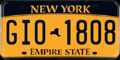 NY license plate GIO1808