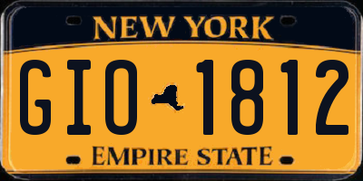 NY license plate GIO1812
