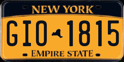 NY license plate GIO1815