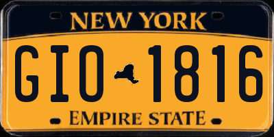 NY license plate GIO1816