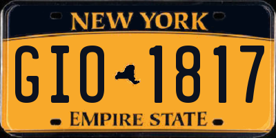 NY license plate GIO1817