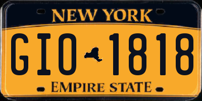 NY license plate GIO1818