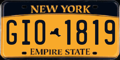 NY license plate GIO1819