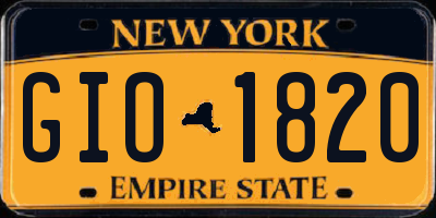 NY license plate GIO1820