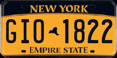 NY license plate GIO1822