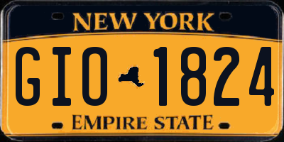 NY license plate GIO1824
