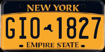 NY license plate GIO1827