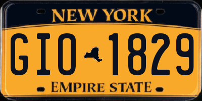 NY license plate GIO1829