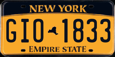 NY license plate GIO1833