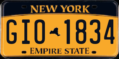 NY license plate GIO1834