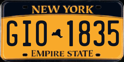 NY license plate GIO1835