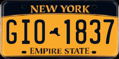 NY license plate GIO1837