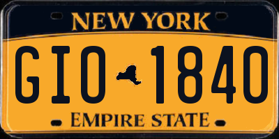 NY license plate GIO1840