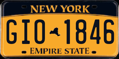 NY license plate GIO1846