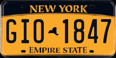 NY license plate GIO1847