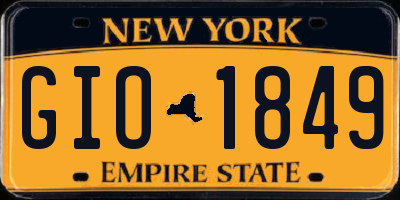 NY license plate GIO1849