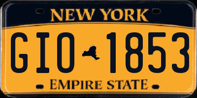 NY license plate GIO1853