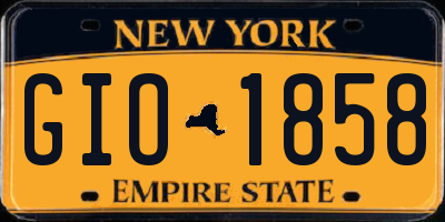 NY license plate GIO1858