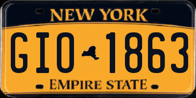 NY license plate GIO1863