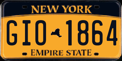 NY license plate GIO1864