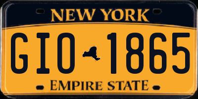 NY license plate GIO1865