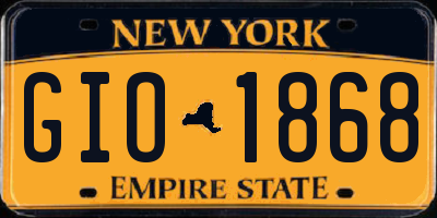 NY license plate GIO1868