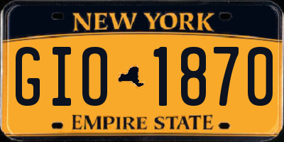 NY license plate GIO1870