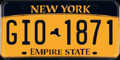 NY license plate GIO1871