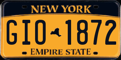 NY license plate GIO1872