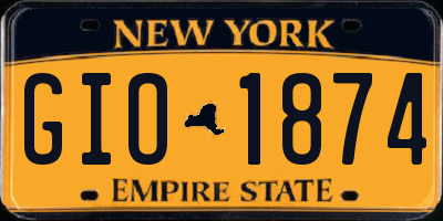 NY license plate GIO1874