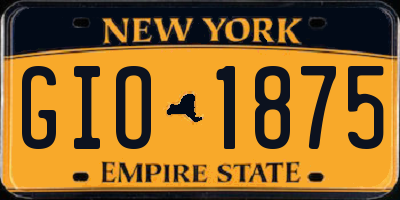 NY license plate GIO1875