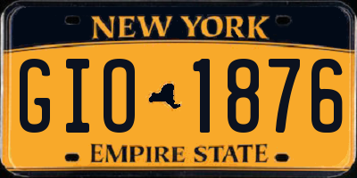 NY license plate GIO1876