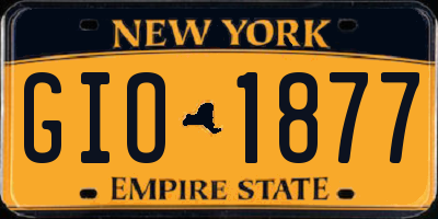 NY license plate GIO1877
