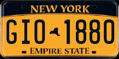 NY license plate GIO1880