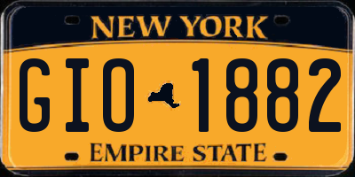 NY license plate GIO1882