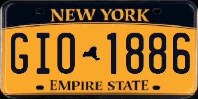 NY license plate GIO1886