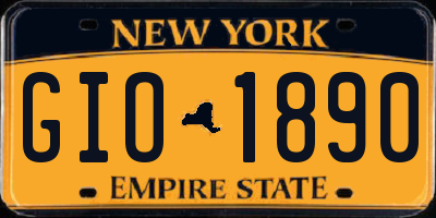 NY license plate GIO1890