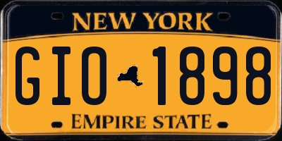 NY license plate GIO1898