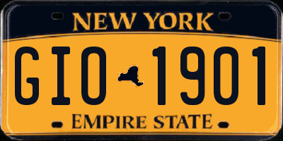 NY license plate GIO1901