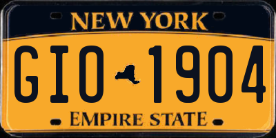 NY license plate GIO1904