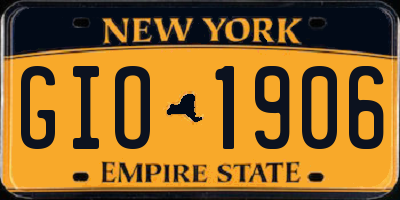 NY license plate GIO1906
