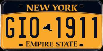 NY license plate GIO1911