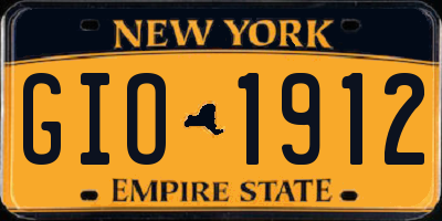 NY license plate GIO1912