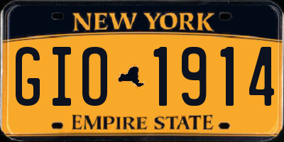 NY license plate GIO1914