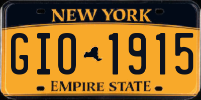 NY license plate GIO1915