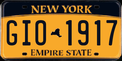 NY license plate GIO1917