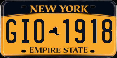 NY license plate GIO1918