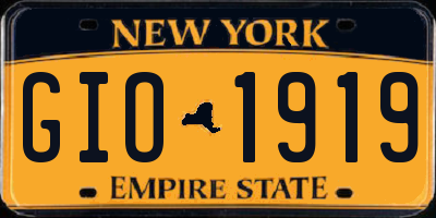 NY license plate GIO1919