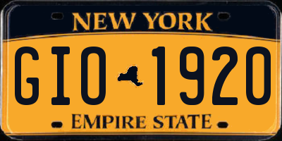 NY license plate GIO1920