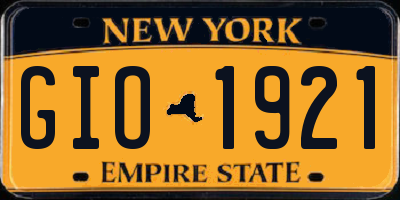 NY license plate GIO1921
